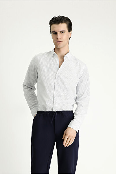 Kiğılı Μακρυμάνικο πουκάμισο με λεπτή εφαρμογή, ριγέ βαμβακερό πουκάμισο με κ...