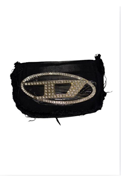 Elancee D logo shoulder bag with stone accents