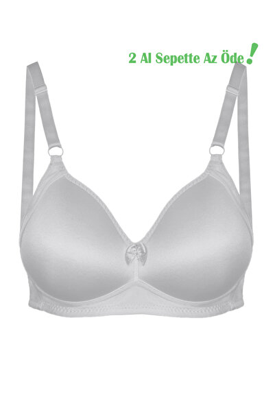 Alışveriş Meydanı حمالة صدر نسائية ذات كوب فارغ باللون الرمادي بدون سلك