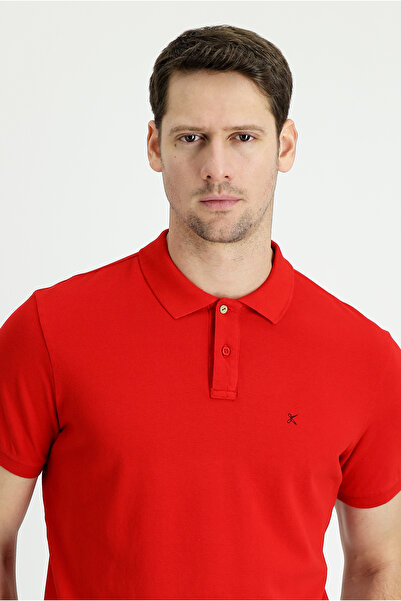 Kiğılı Tricou din bumbac brodat, slim fit, cu gât polo, cu buzunare