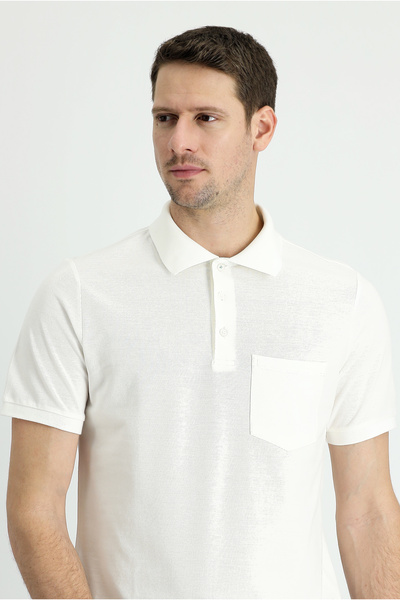 Kiğılı Tricou din bumbac cu gât polo cu detaliu de broderie - Potrivire obișn...
