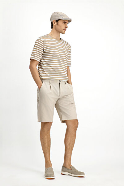 Kiğılı Bisiklet Yaka Regular Fit Pamuk Çizgili Tişört