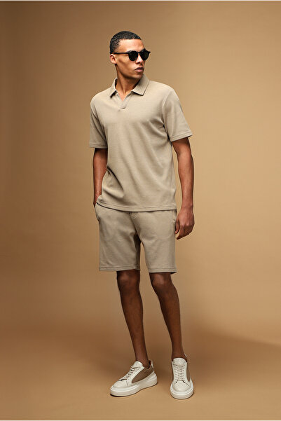 Kiğılı Tricou cu gât polo din bumbac cu croială normală