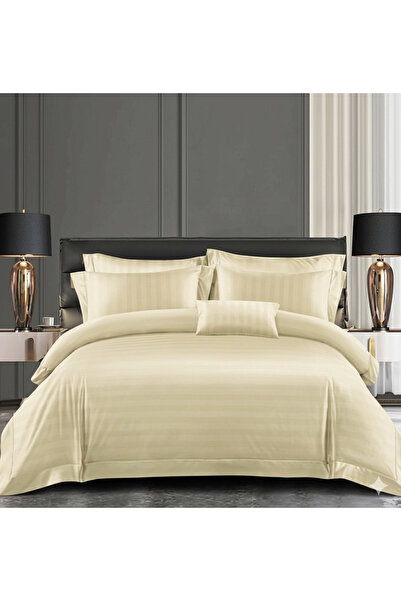 Truva Grup 6 Piece Bedding Set – Damask Finetat Deluxe – Double Bed – Cream –...
