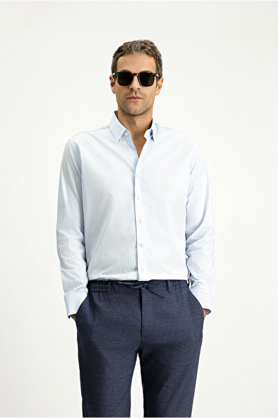 Kiğılı Long Sleeve Classic Striped Cotton Shirt