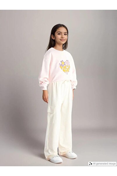 LC Waikiki Pantaloni de sport cargo pentru fete cu talie elastică