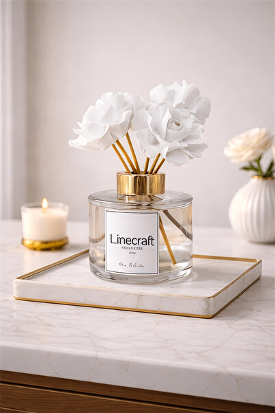 LİNECRAFT 150 Cc Seramik Çiçek Tasarımlı Çubuklu Oda Kokusu Japon Kirazı Aromalı