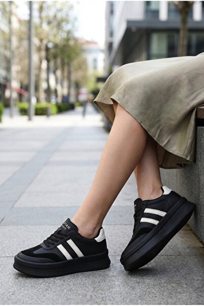 Lufian Жіночі кросівки Christina Sports Comfort на високій платформі, чорні