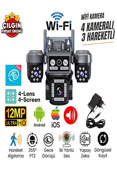 SLTECH OKAM 4 kameralı 12mp Wifi Güvenlik Kamerası Okam Uygulama OK-202PLUSW ...