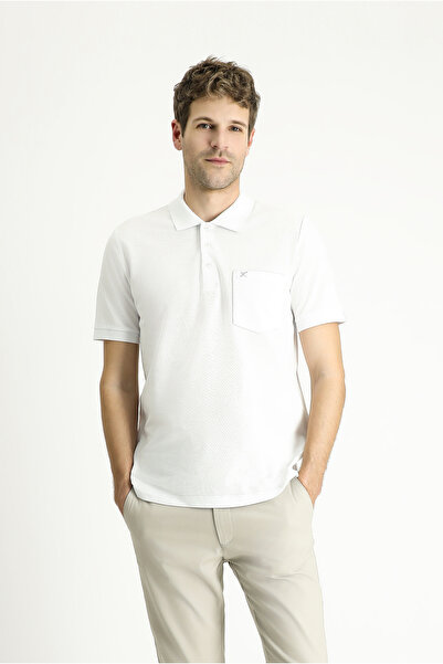 Kiğılı Tricou cu gât polo din bumbac brodat cu ajustare normală