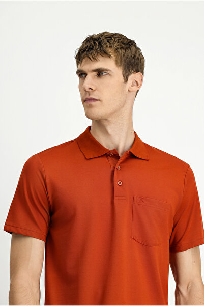 Kiğılı تي شيرت قطني بقصة عادية وياقة بولو