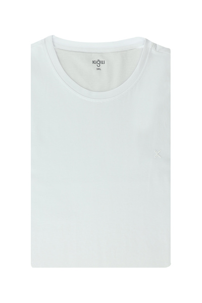 Kiğılı تي شيرت قطني برقبة دائرية مقاس كبير