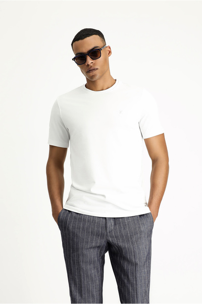 Kiğılı Single Jersey Cotton Slim Fit Crew Neck T-Shirt