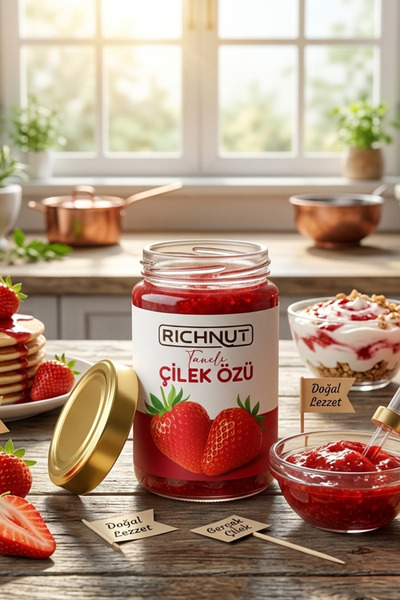 RİCHNUT Çilek Özü (Şekersiz, Katkısız ve Doğal)