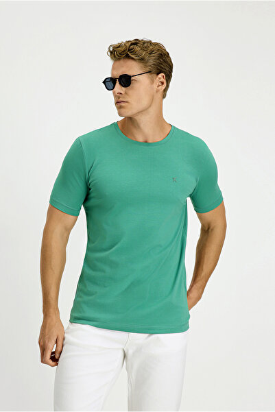 Kiğılı Tricou din bumbac, slim, cu decolteu, slim fit