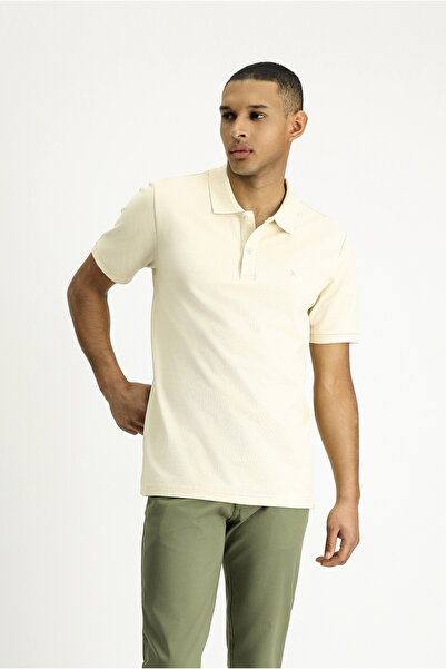 Kiğılı Tricou slim din bumbac cu gât polo cu detaliu de broderie