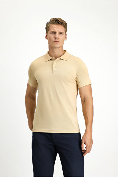 Kiğılı Тениска с поло яка от памук, с тясна кройка
