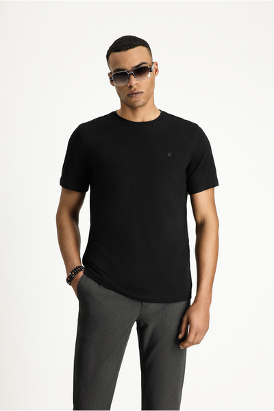 Kiğılı Μπλουζάκι μονό ζέρσεϊ από βαμβακερό λεπτό μπλουζάκι με λαιμόκοψη