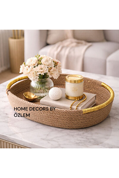 home decors by özlem Oval Hasır Sepet Hasır Örtü Takımı Dekorasyon Düzenleyic...