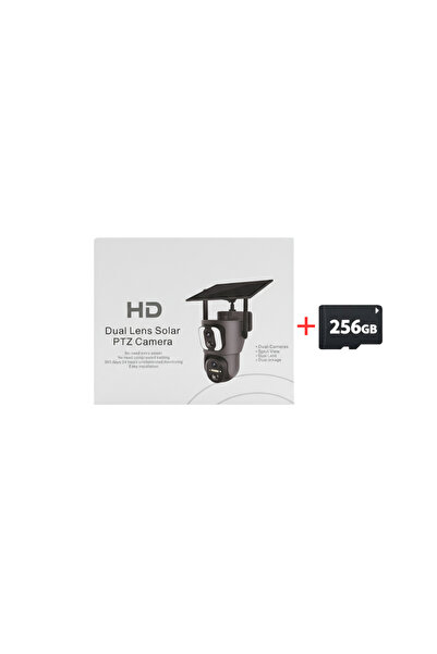 HD 6MP Solar Powered Camera with Dual Lens + Free 256GB MicroSD Card