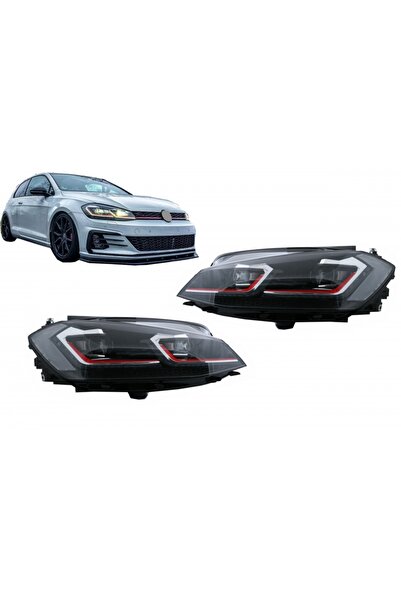 tuningset Faruri LED compatibile cu VW Golf 7.5 VII 2017-Up GTI Look cu viraj...