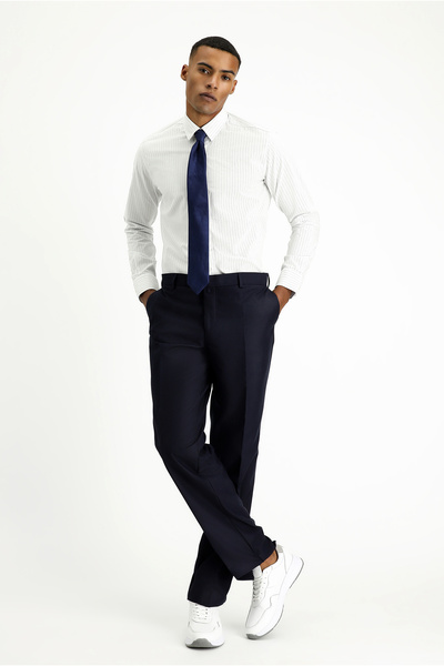 Kiğılı Μακρυμάνικο Slim Fit Slim Fit Κλασικό ριγέ βαμβακερό πουκάμισο