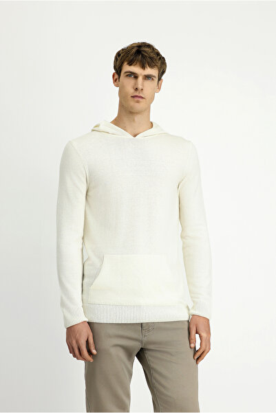 Kiğılı Pulover din lână cu glugă, cu croiala obișnuită