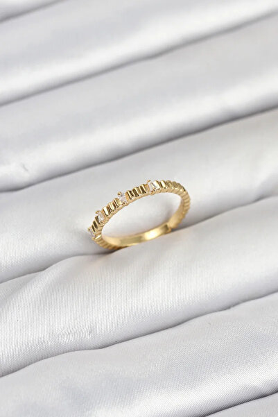 Skygo خاتم نسائي من النحاس باللون الذهبي مقطوع بالليزر - TJ-BYK3892