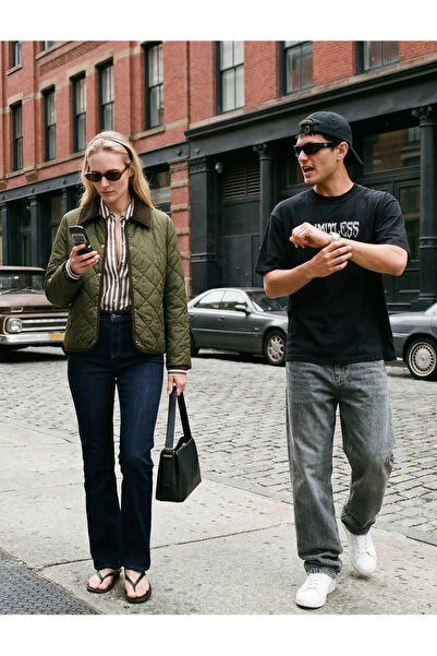 Koton Βαμβακερό τζιν παντελόνι με κανονική μέση γραμμή και κωνικό τελείωμα - ...