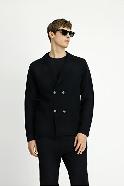 Kiğılı Cardigan din lână cu guler simplu, cu croiala normală