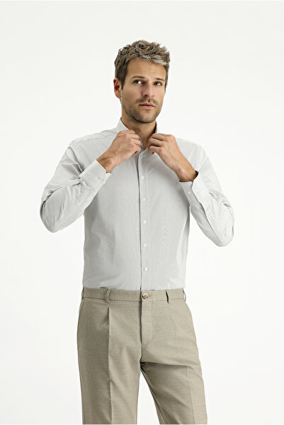 Kiğılı Μακρυμάνικο Slim Fit Slim Fit Βαμβακερό ριγέ κλασικό πουκάμισο