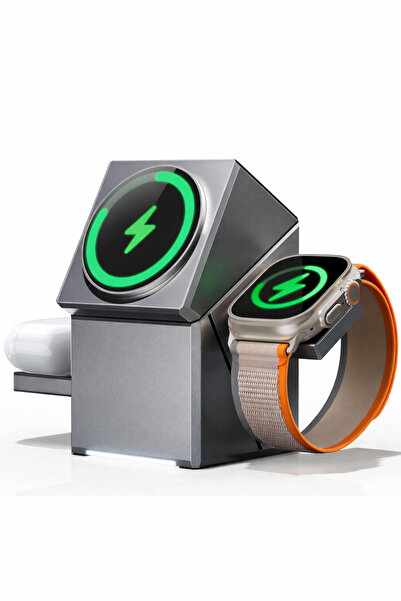 Kipgsm 3'ü 1 Arada MagSafe Şarj Standı | iPhone 16-12, Apple Watch, AirPods U...