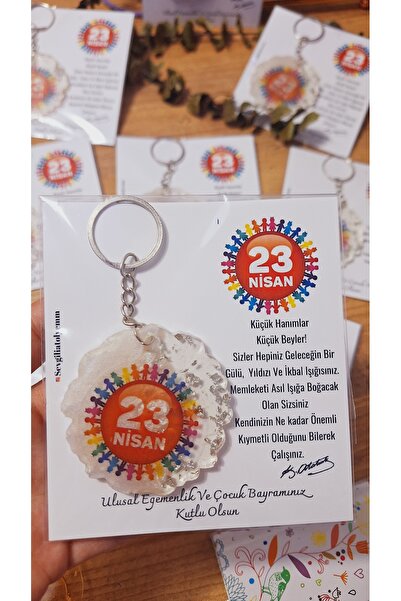 SevgiliAtolyemm 10 ADET KARTLI ANAHTARLIK 23 NİSAN ,CUMHURİYET BAYRAMI, HOŞGE...