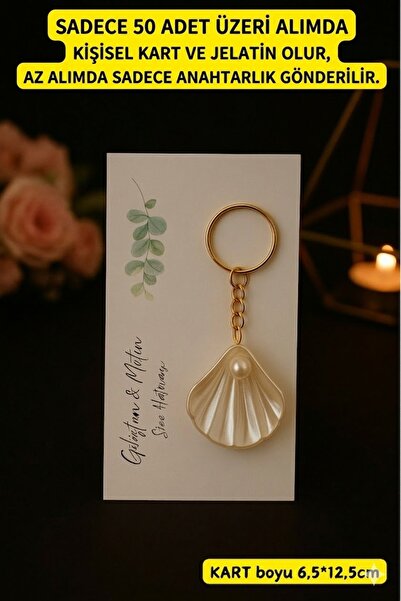 Emtory Home Olive | 10 Adet İstiridye Anahtarlık - Nişan Hediyesi - Kına Hedi...