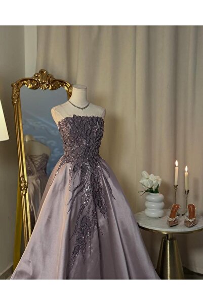 vanus fashion 6136- فستان موفي طويل بتطريز مبهر