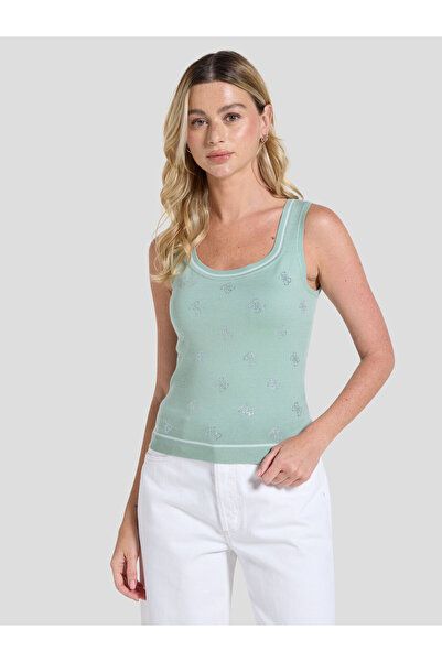 Guess قميص بدون أكمام مرصع بأحجار الراين