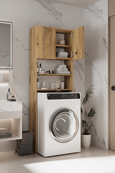 AWOX Plato Çamaşır Makinesi Dolabı 4 Raflı 2 Kapaklı Çamaşır Makinesi Dolabı ...