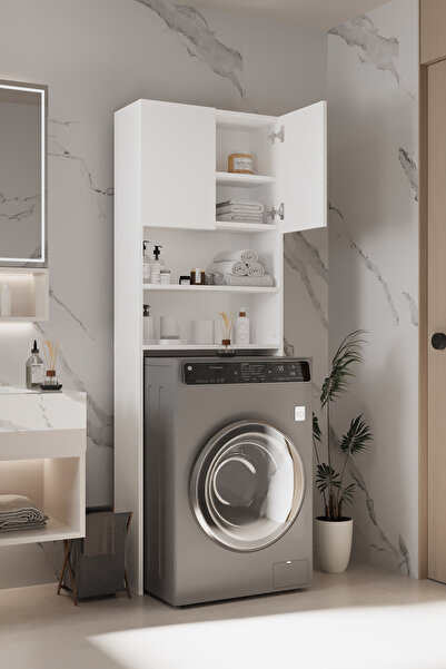 AWOX Plato Çamaşır Makinesi Dolabı 4 Raflı 2 Kapaklı Çamaşır Makinesi Dolabı ...