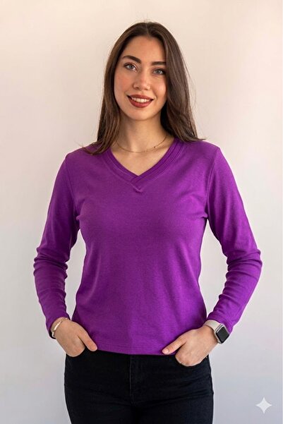 QYA Clothing ΒΑΣΙΚΟ ΜΑΚΡΥΜΑΝΙΚΟ ΜΑΚΡΥΜΑΝΙΚΟ ΜΠΛΟΥΖΑ 100% ΒΑΜΒΑΚΙ