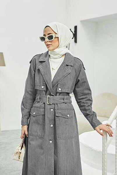 Neways 6625-معطف واق من المطر بأكمام راجلان رمادي