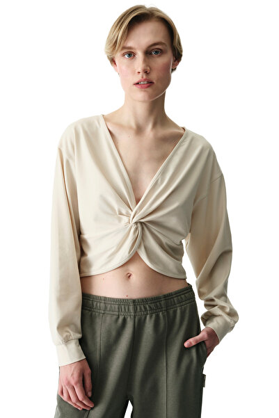 Penti Stone Color Cotton Modal Blend Twisted Sweatshirt