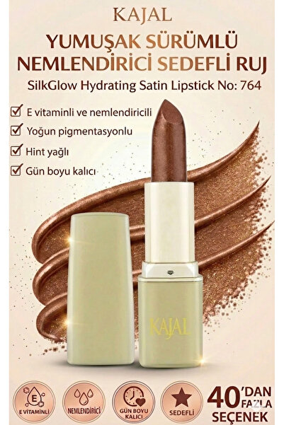 KAJAL Yumuşak Sürümlü Nemlendirici Sedefli Ruj – SilkGlow Hydrating Satin Lip...