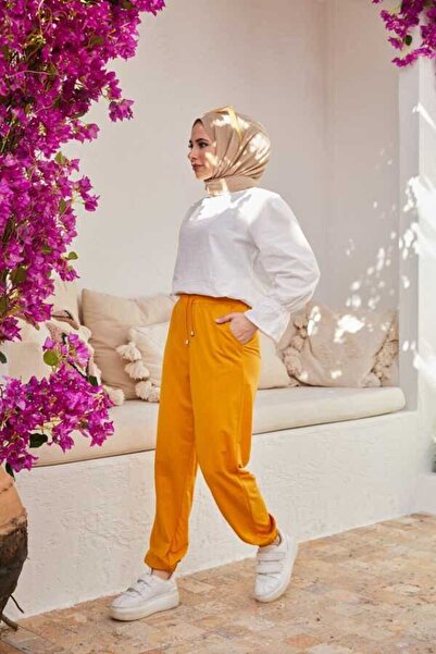 Neways Elastic Waist Lace up Trousers Mustard 1151