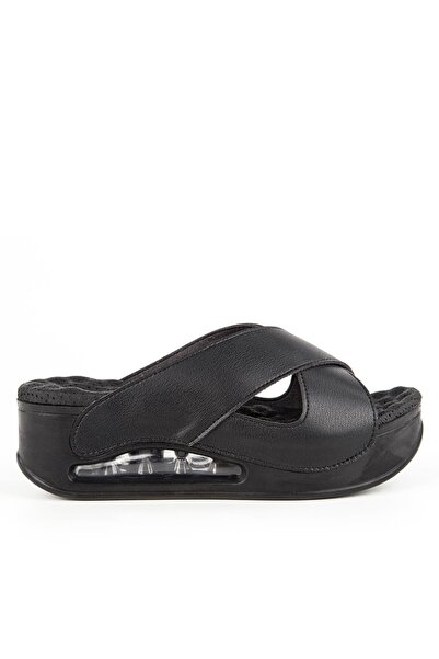 Muya Penelope Anatomik Siyah Yüksek Taban Terlik