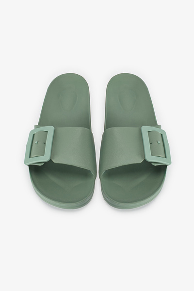 Penti Yeşil Big Buckle Terlik