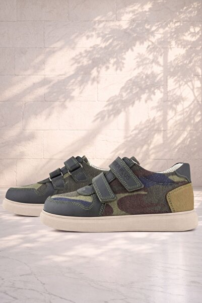 Rakerplus piele naturală Kaki cu imprimeu camuflaj Velcro ușor Pantofi sport ...