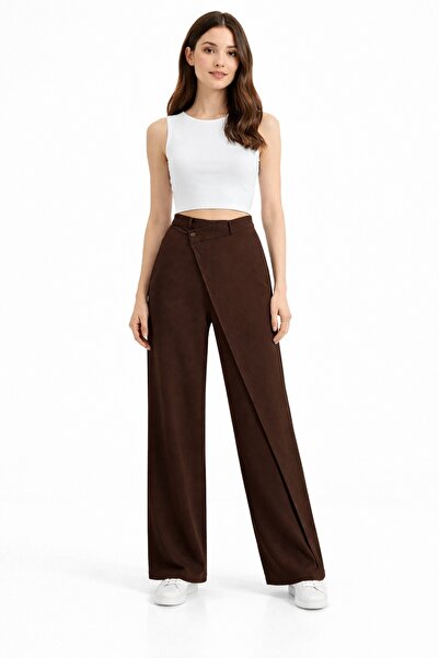 Etos Γυναικείο Μοντέλο Τάσης Ασύμμετρο Ειδικό Σχέδιο Ψηλόμεσο παντελόνι palazzo