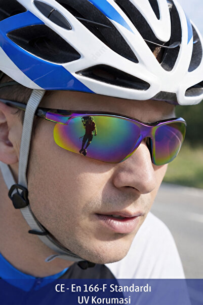 Badem10 Bisiklet Güneş Gözlüğü Uv Korumalı Yüz Ayarlı Motorcu Toz Koruma Bisi...
