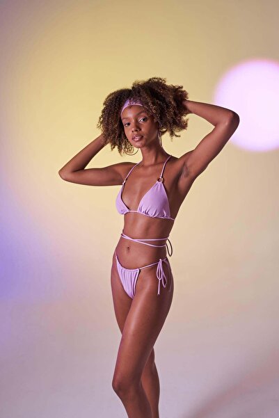 HOLLY LOLLY Тънък бразилски модел Delphi с дантели с U-кройка, розово