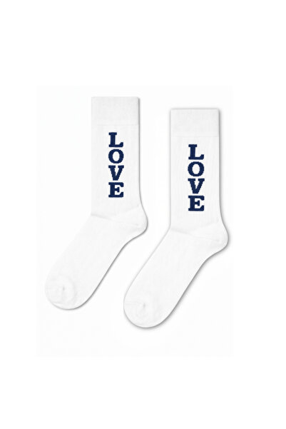 CARNAVAL SOCKS Blue Love Written Tennis Socks